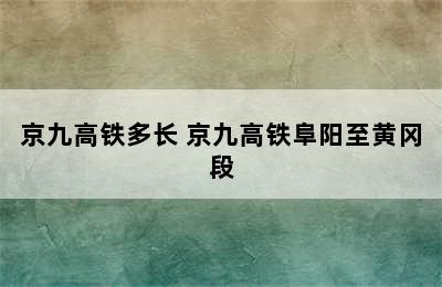 京九高铁多长 京九高铁阜阳至黄冈段
